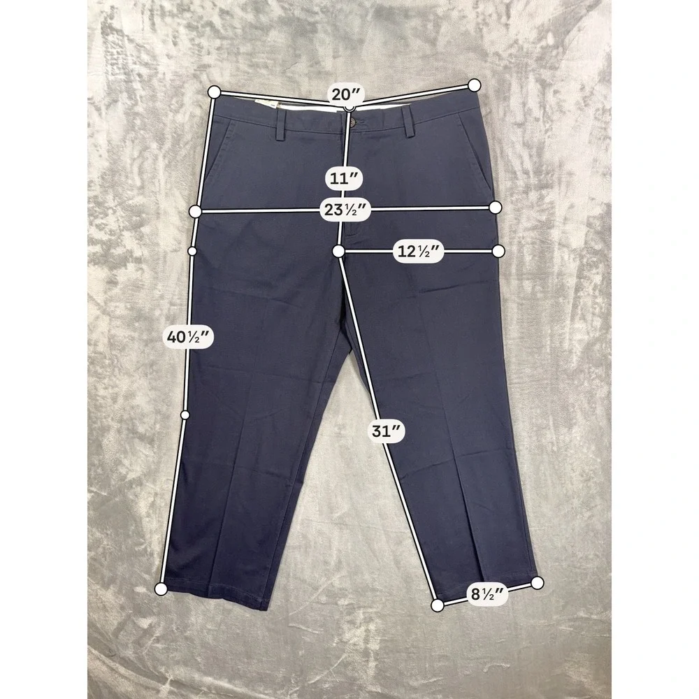 New Dockers Easy Khaki Classic Fit Pants Mens Size 38x29 Navy Blue Stretch